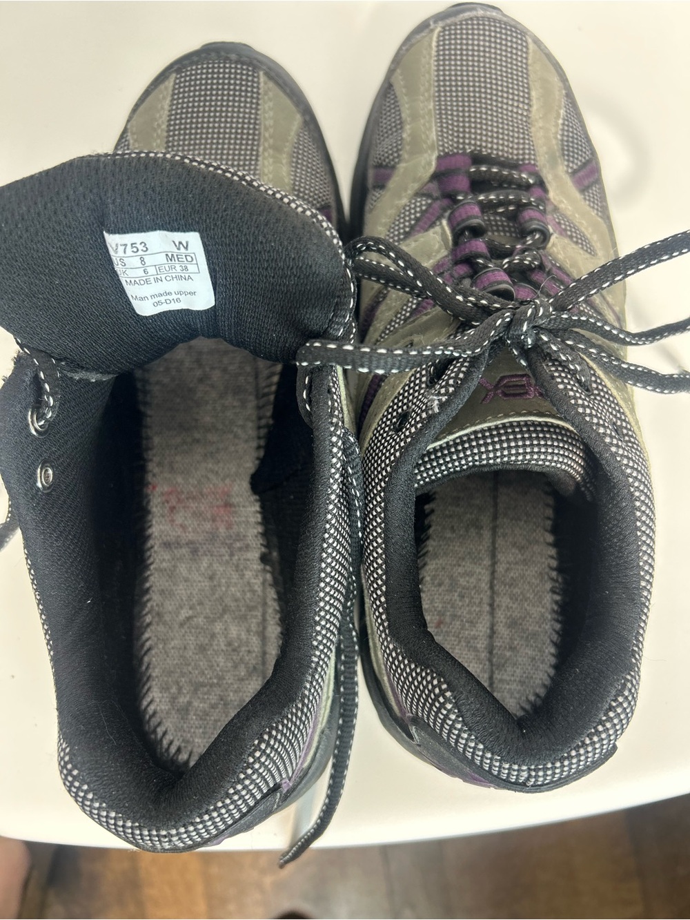 Apex Women’s Gray Purple Trail Walking Sneakers Shoes Size 8 - Picture 9 of 9